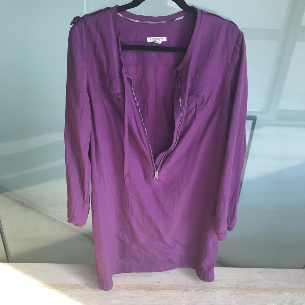 Purple Burberry Sleeve Dress